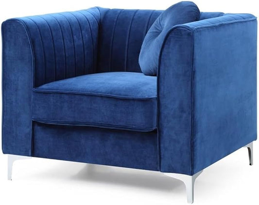 Glory Furniture Delray Velvet Chair in Navy Blue