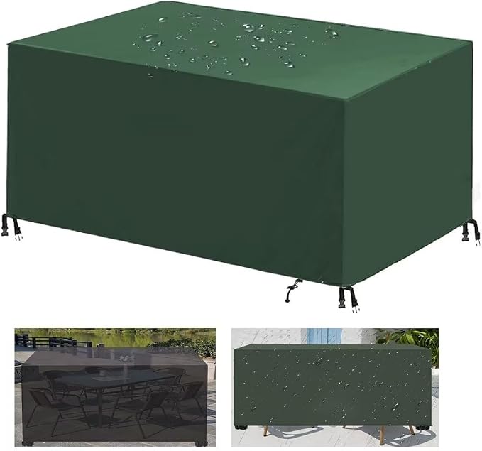 Patio Furniture Covers,Heavy Duty Outdoor Table Chair Sofa Covers,420D Oxford Waterproof Anti-UV Windproof Weatherproof Outdoor Furniture Cover Green 118" L x 31" W x 39" H by Unknown