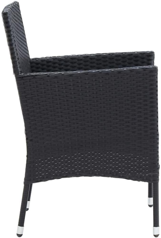 9 Piece Patio Dining Set with Cushions, Outdoor Sofa Sets Sectional Sofa Front Porch Furniture Patio Conversation Set for Exhibition Garden Piazza Poolside Poly Rattan Black