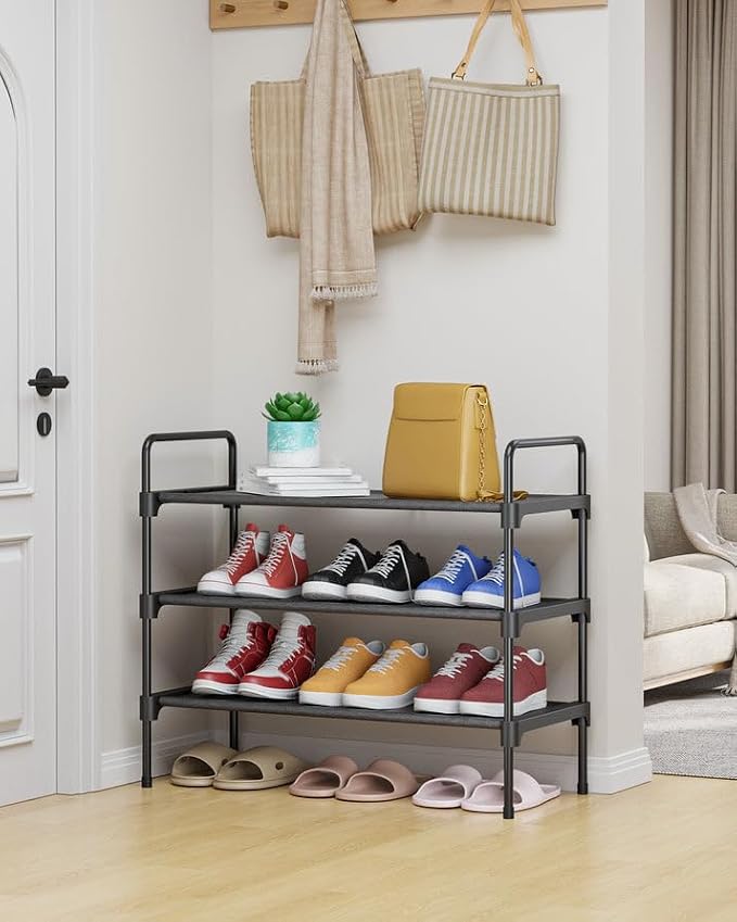 Kitsure Shoe Rack for Closet, Sturdy Shoe Storage for Entryway, Space-Saving Shoe Rack Small and Shoe Shelf, 27.6" Wide, Black - Image 2
