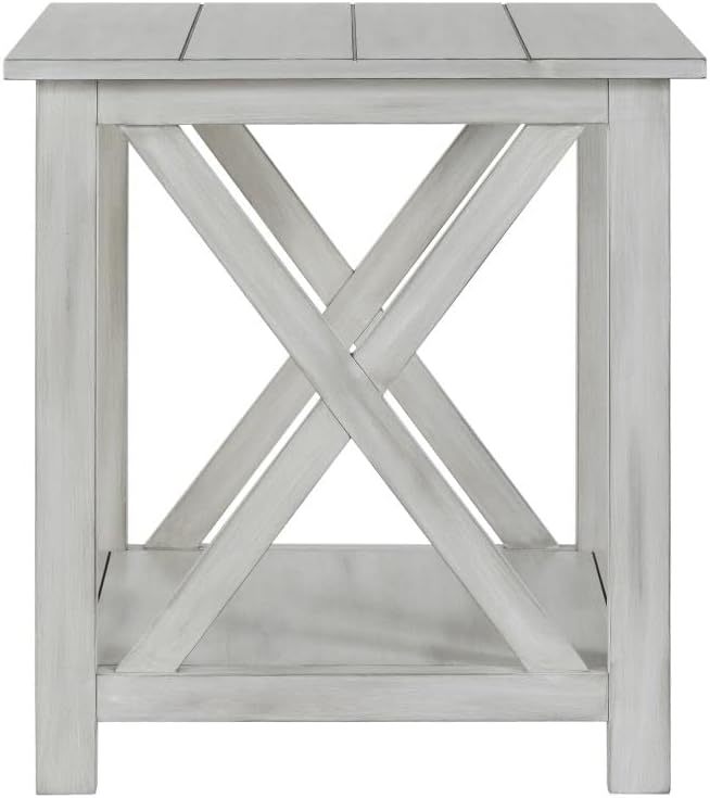 Boraam Jamestown Side Table, Antique White