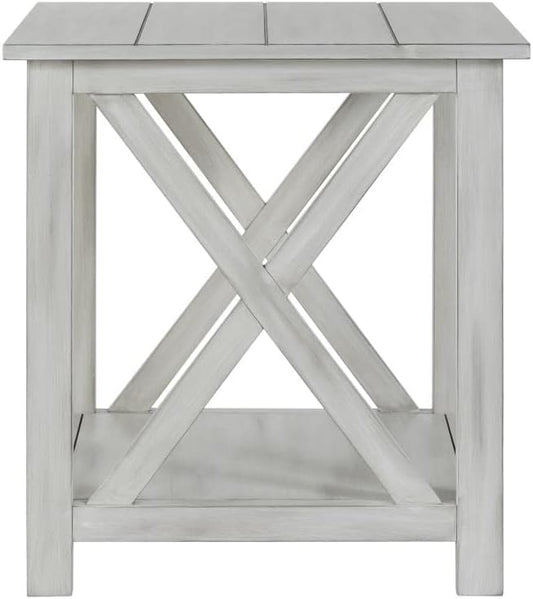Boraam Jamestown Side Table, Antique White