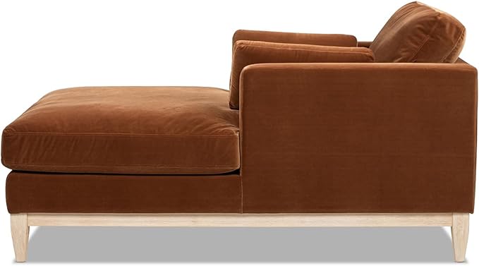 Jennifer Taylor Home Knox 65" Modern Farmhouse Chaise Lounge Chair, Burnt Orange Performance Velvet