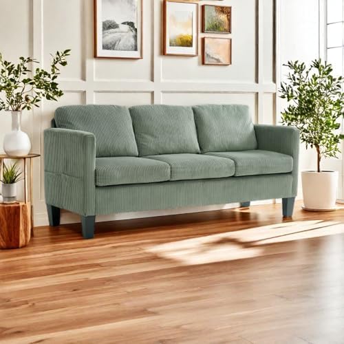 L Shaped Couch, Sectional Couches for Living Room, Convertible Sleeper Sofa Bed with Reversible Chaise, Lounge Sectional Couch for Apartment and Small Spaces, Olive Green