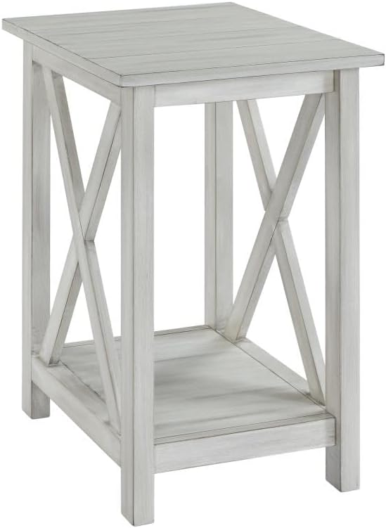 Boraam Jamestown Side Table, Antique White
