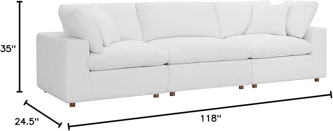 Modway Commix Down-Filled Overstuffed Upholstered 3-Seater Sofa