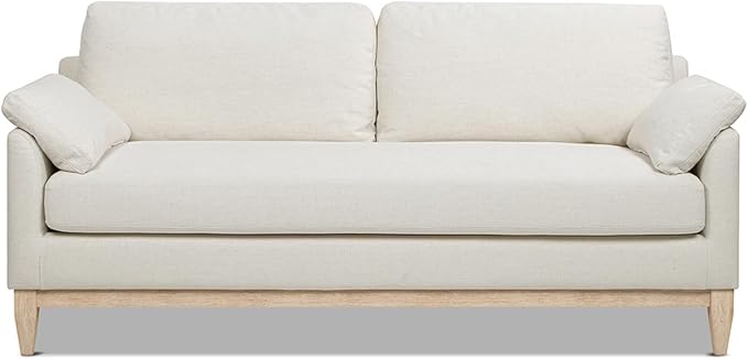 Jennifer Taylor Home Pasadena 75.5" Modern Farmhouse Sofa, Flax White Linen