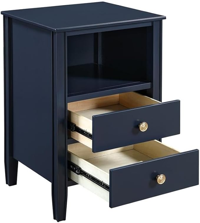 Winsley 2-Drawer Midnight Blue Painted Storage Nightstand - Image 5