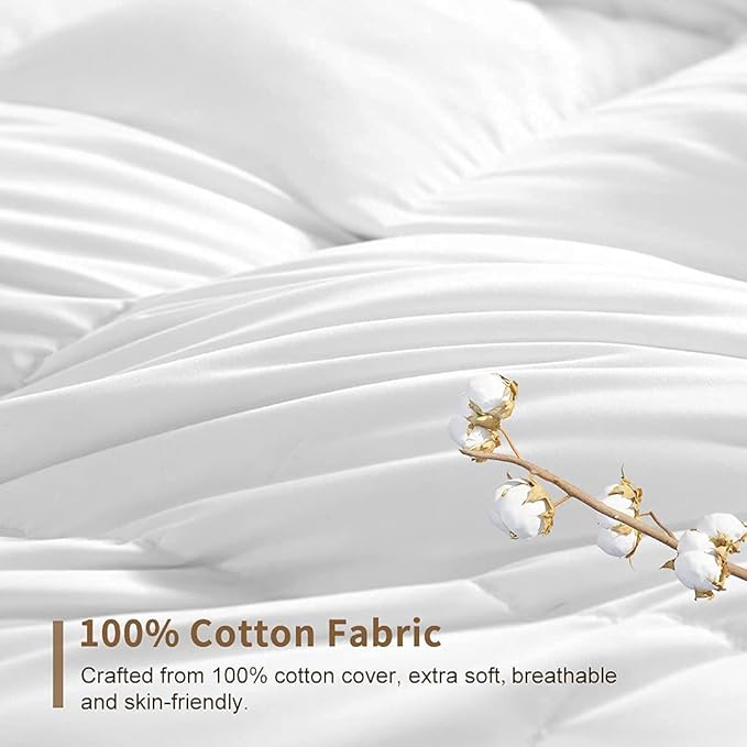 DWR 100% Cotton Fabric Covered Down Alternative Comforter| All-Season Weight, California King (102x94)