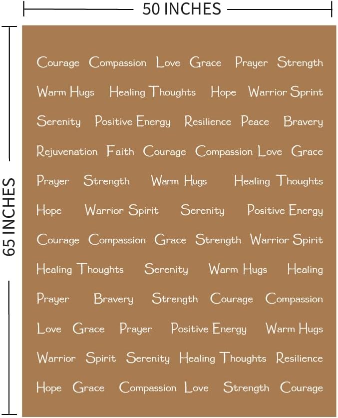 Compassion Blanket (Brand)- Strength Courage Super Soft Warm Hugs, Get Well Gift Blanket Plush Healing Thoughts Positive Energy Love & Hope (Camel, 50 x 65 Sherpa)