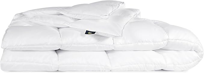 Serta Down Illusion Extra Warmth Hypoallergenic Down Alternative Comforter with Corner Loops, Full/Queen, White