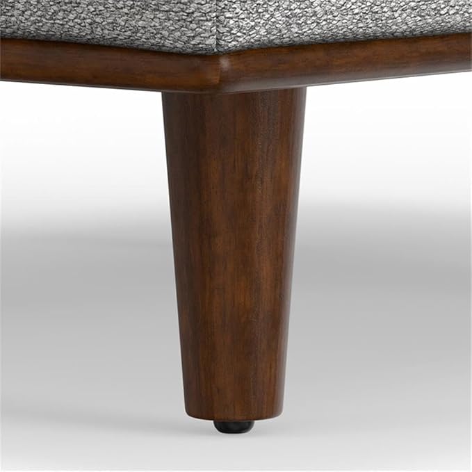 SIMPLIHOME Morrison 33-inch Wide Table Ottoman in Mist Grey Woven-Blend Fabric, Multifunctional Footrest, Coffee Table, or Extra Seating for Living Room, Mid-Century Modern Style