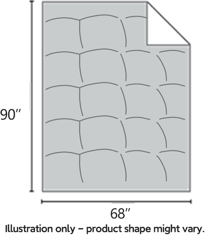 All Season 100% Cotton Down Comforter Twin Size,High Fill Power White Down Fluffy Hotel Style Duvet Insert, Noiseless Eco-Friendly, 8 Corner Tabs, Machine Washable, Twin Size(68×90，35oz)