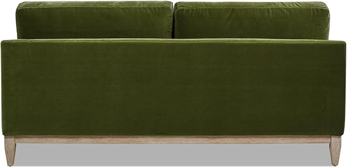 Jennifer Taylor Home Pasadena 75.5" Modern Living Room Farmhouse Performance Velvet Compact Sofa Couch for Small Spaces and Apartments in Olive Green