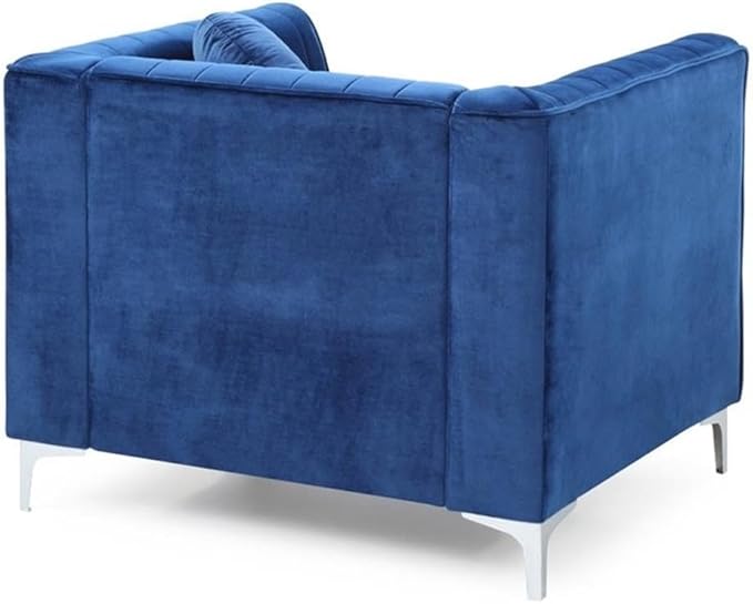 Glory Furniture Delray Velvet Chair in Navy Blue