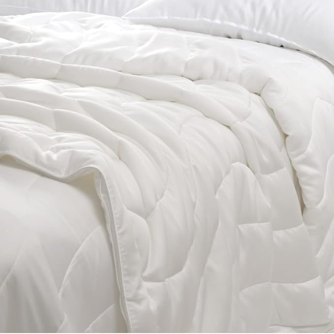 Buffy Breeze Comforter - Soft 100% Eucalyptus Lyocell, Cooling, White Lightweight Summer Duvet Insert with Corner Tabs (King/Cal King)