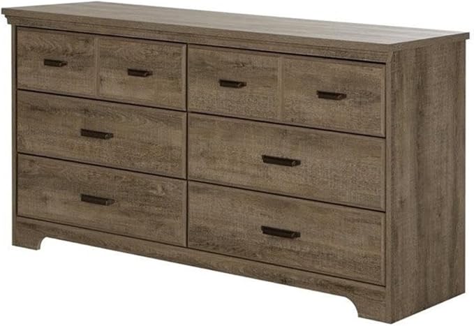 Home Square 3 Piece Modern Bedroom Furniture Set - 8 Drawer Bedroom Dresser/Small Nightstand with Drawers - Set of 2 / Distressed Grey Oak