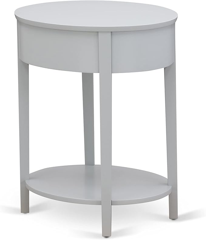 East West Furniture HI-14-ET Mid Century Nightstand with 1 Mid Century Modern Drawer, Stable and Sturdy Constructed - Urban Gray Finish - Image 6
