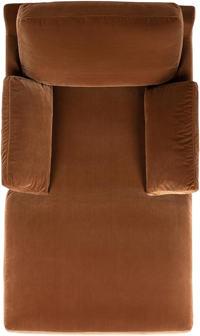 Jennifer Taylor Home Pasadena Modern Farmhouse Chaise Lounge Chair, Burnt Orange Performance Velvet