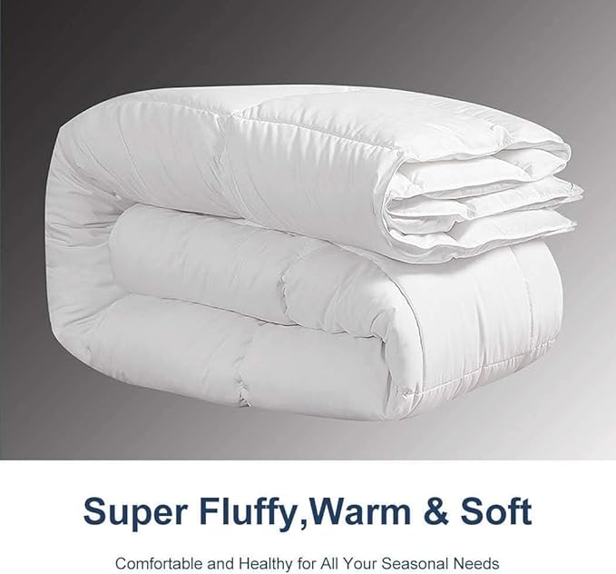 ACCURATEX Duvet Insert Oversized King Comforter 120x98- Fluffy Down Alternative Fill Hotel Collection Comforter,Lightweight Soft All Season Duvet Insert with Corner Tabs - Machine Washable,White