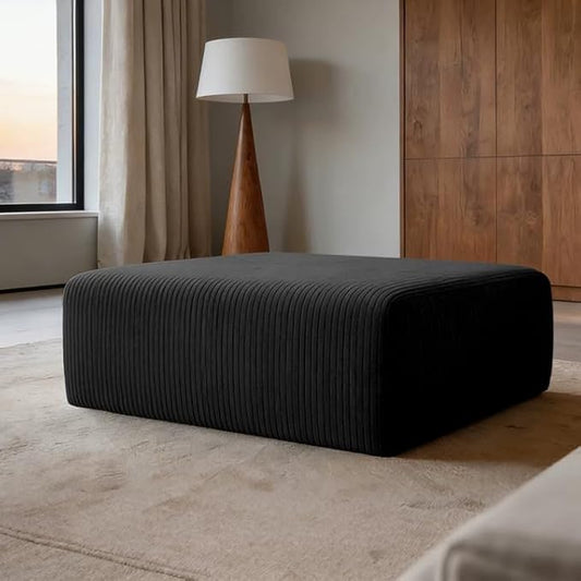 Modern Modular Sectional Sofa for Living Room, Cloud Sectional Couch Sectional Ottoman, Deep Seat, No Assembly Required Black