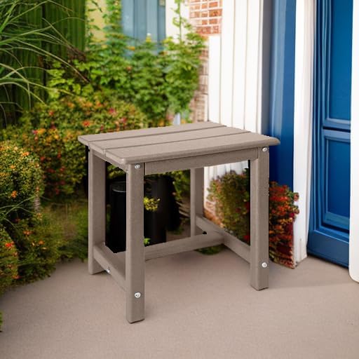 GARDENSTAR Adirondack Square Side Table,one-Tier Outdoor end Table, Patio Side Table for Pool,Porch,Backyard,Relaxing Companion (Teak) - Image 6