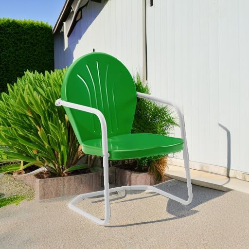 Crosley Furniture Griffith Outdoor Chair, Retro Metal Patio Chairs for Dining, Porch, Deck, Balcony, Grasshopper Green - Image 5