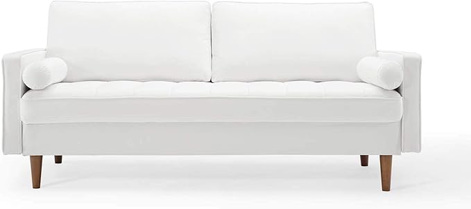Modway EEI-3764-WHI Valour Performance Velvet Sofa, White