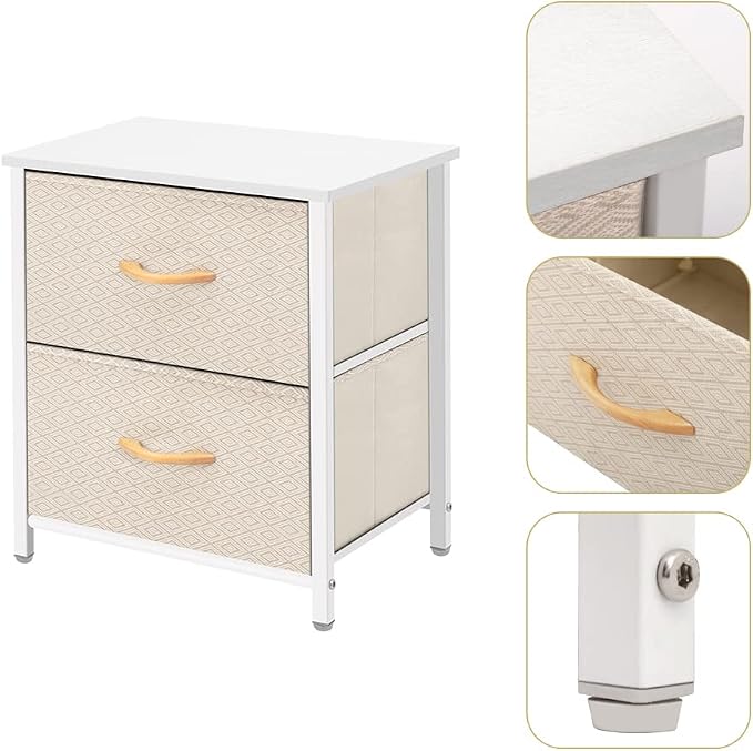 AZL1 Life Concept Storage Dresser Furniture Organizer Unit with 2 Drawers for Bedroom, Hallway, Entryway and Closets, Ivory, 17.7x19.7 inches - Image 5
