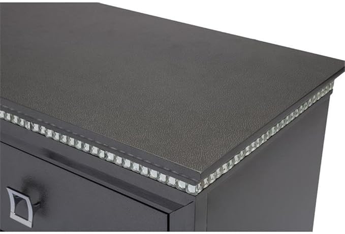 Best Quality Furniture Lavish 3 Piece Gray Bedroom Set with Light up Headboard in Eastern King