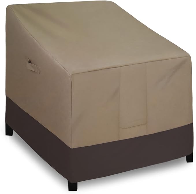 Easy-Going Outdoor Chair Cover Waterproof, Heavy Duty Patio Chair Cover, Windproof Outdoor Furniture Cover with Air Vent (1 Pack-32Wx37Dx31H inch, Camel/Dark Brown) by Easy-Going