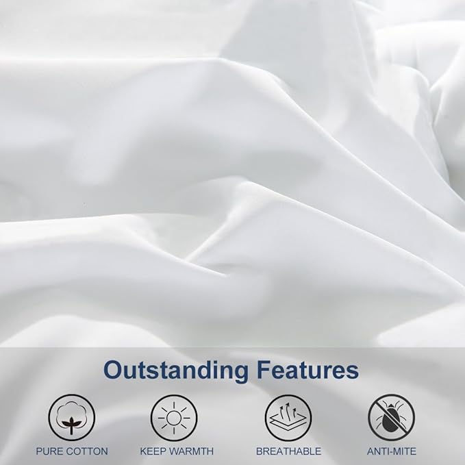 ACCURATEX Duvet Insert Super Queen Comforter 98x98- Fluffy Down Alternative Fill Hotel Collection Comforter,Lightweight Soft All Season Duvet Insert with Corner Tabs - Machine Washable,White