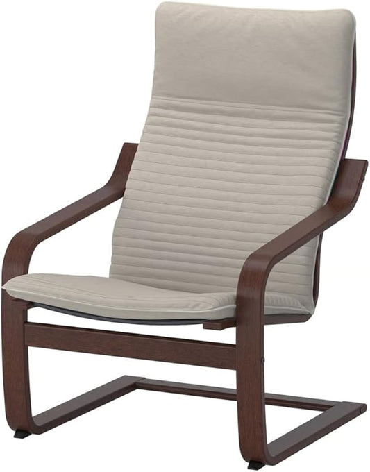 Ikea POÄNG armchair, brown/Knisa light beige