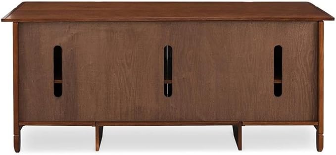 Leick Home 89360 Rustic Oak TV Stand with Slate Tiles and Enclosed Storage for 65" TV, Distressed Rustic Autumn - Image 4