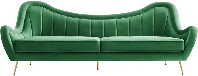 Modway EEI-5874-EME Cheshire Channel Tufted Performance Velvet Sofa, Emerald