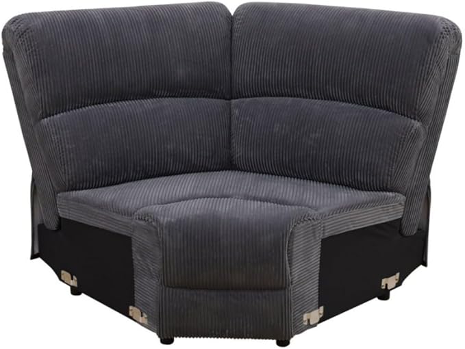 Reclining Sectional Sofa Set, L Shaped Recliner Couch with Cup Holder and Storage Console for Home Theater & Living Room, Dark Gray