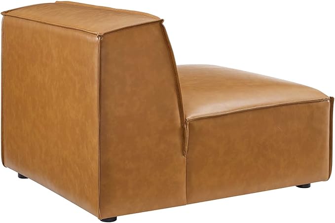 Modway Restore Vegan Leather Sectional 3-Seater Sofa in Tan