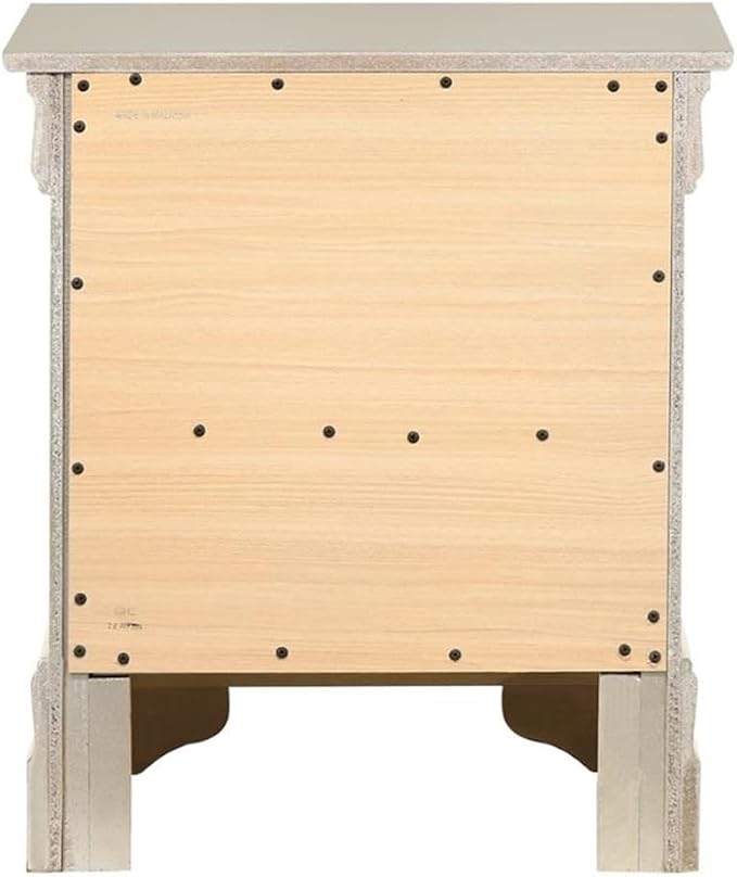Glory Furniture Louis Phillipe 2 Drawer Nightstand in Silver Champagne - Image 5
