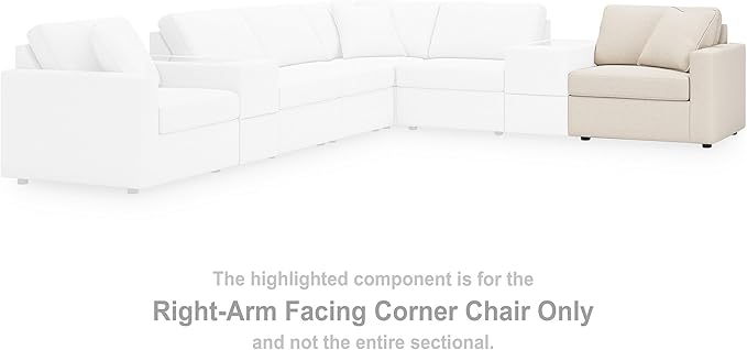 Signature Design by Ashley Modmax Coastal Modular Stain Resistant 4-Piece Sofa with Reversible Cushions and 2 Accent Pillows, Beige