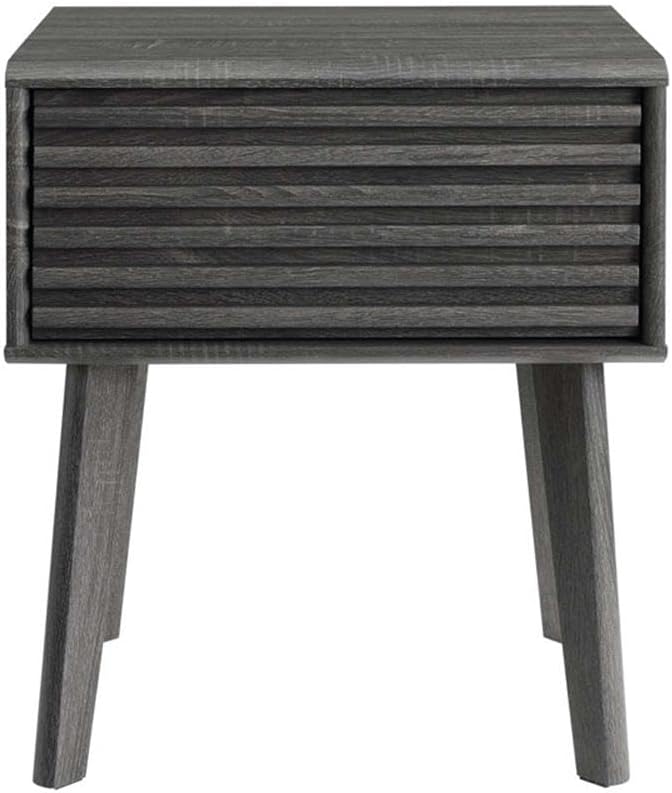 Modway Render Mid-Century Modern End Table or Nightstand in Charcoal, 15 x 19 x 21.5 - Image 4