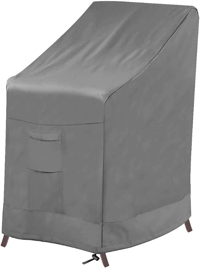 Vailge Stackable Patio Chair Cover,100% Waterproof Outdoor Chair Cover, Heavy Duty Lawn Patio Furniture Covers,Fits for 4-6 Stackable Dining Chairs,36"Lx28"Wx47"H,Grey by VAILGE