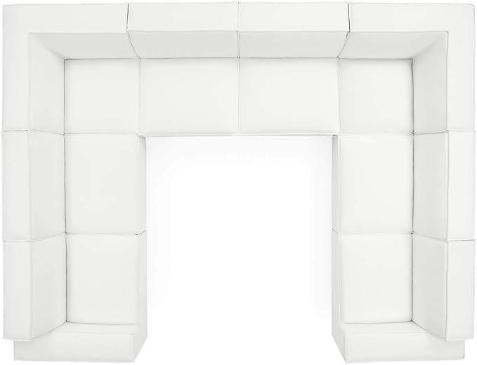 Modway Restore 8-Piece Upholstered Sectional Sofa in White