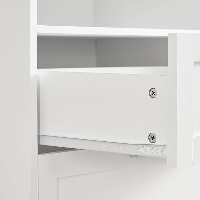TEENFON Dresser for Bedroom, Tall White Dresser with 4 Drawers, Dressers with Mirror, Chest of Drawers for Bedroom, Living Room, Closet, Hallway, White - Image 7