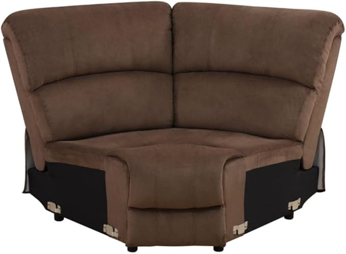 Reclining Sectional Sofa Set, L Shaped Recliner Couch with Cup Holder and Storage Console for Home Theater & Living Room, Brown