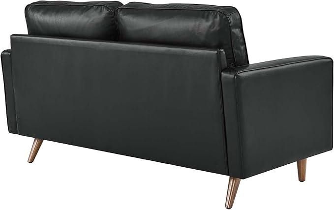 Modway EEI-5870-BLK Valour Leather Loveseat, Black