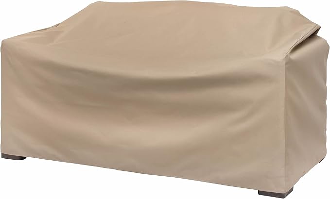 Modern Leisure Basics Patio Loveseat Cover, 55"L x 33"W x 38"H, Khaki by ModernLeisure-SafeguardYourLeisureLifestyle