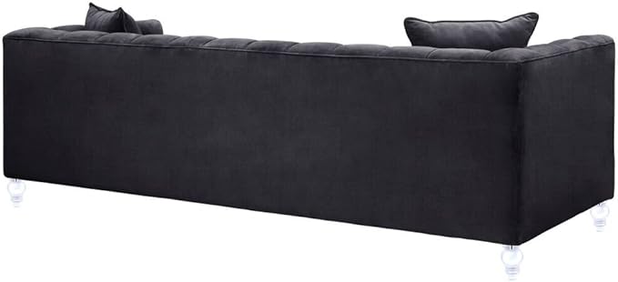 TOV Furniture Bea Grey Velvet Sofa | Tufted Design
