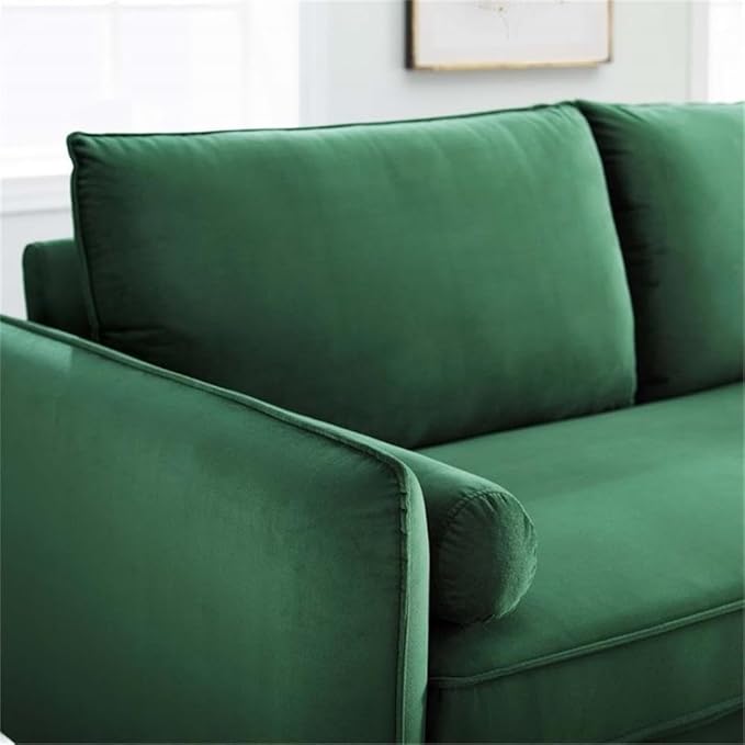 Modway Revive Modern Performance Velvet & Metal Sofa in Emerald Green/Gold