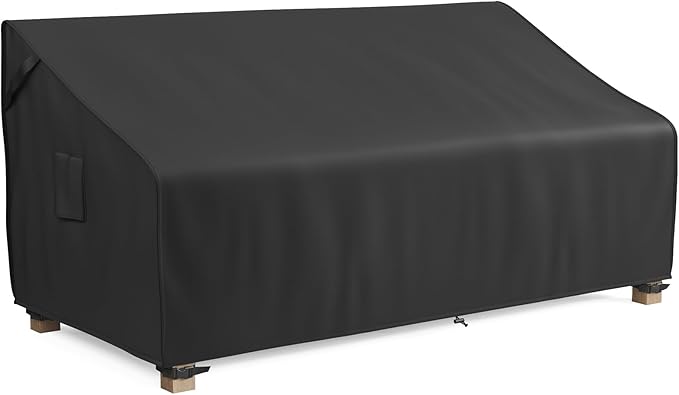 MR. COVER 3-Seater Outdoor Couch Cover Waterproof, 80 Inch Patio Furniture Cover for Sofa, Heavy Duty Polyester & Double-Stitched Seams, Classic Black by MRCOVER