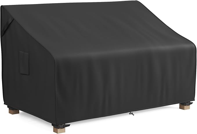 MR. COVER 2-Seater Patio Loveseat Cover, Patio Furniture Covers Waterproof for Sofa, Heavy Duty Outdoor Couch Covers with Air Vent and Handles, Durable Anti UV and Fits up to 60"W x 35"D x 35"H, Black by MRCOVER
